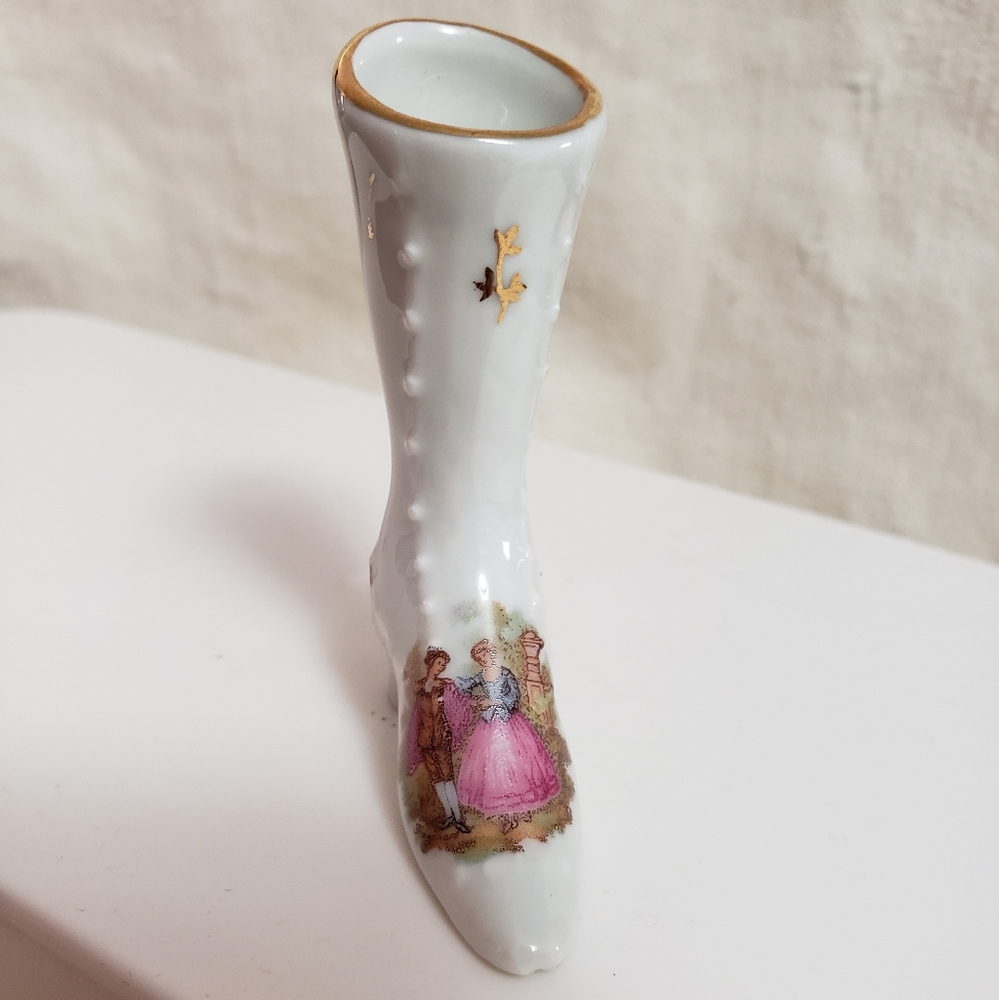 Limoges tiny little porcelain boot